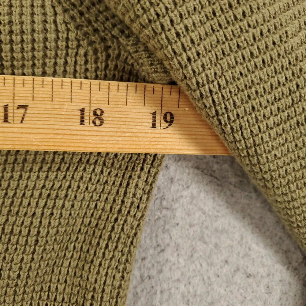 Ralph Lauren Waffle Knit Hoodie Womens Medium Green Hooded Pullover Drawstring - Picture 4 of 11